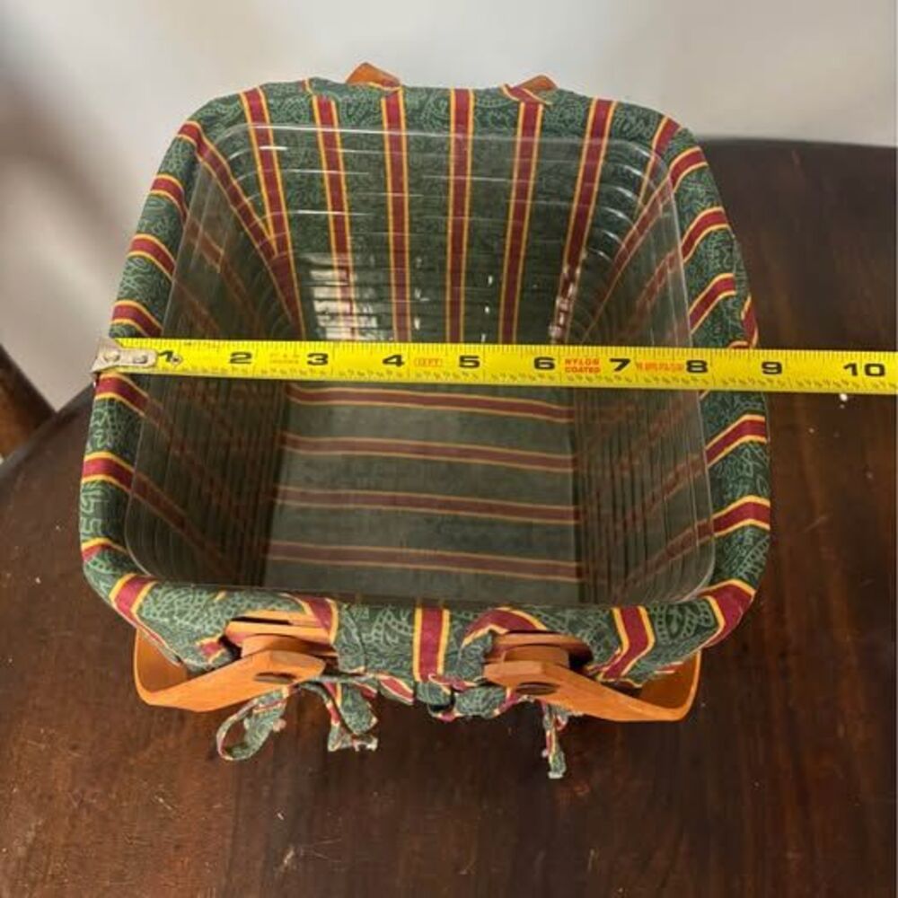 Vintage Longaberger 1995 Christmas Collection Cranberry Basket w/ Liner & Protec - Picture 6 of 7